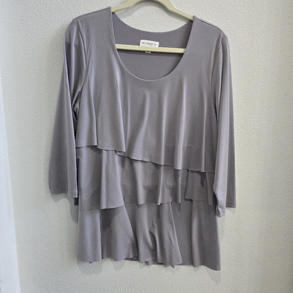 Susan Graver layered green blouse size XL - Picture 9 of 12